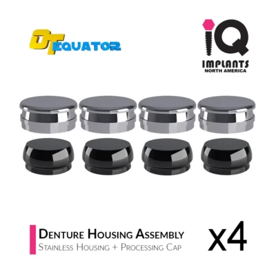 IQ IMPLANTS IQ EQUATOR OD Secure Replacement SS Metal Housing Assembly, (4-Pack)