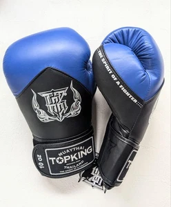 Guantes de Boxeo Topking Azul 10Oz Cuero Genuino Piel Tecnología - Imagen 1 de 3
