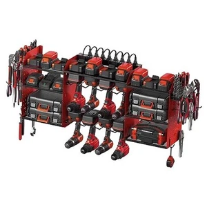 Large Tools Organizer Wall Mount Charging Station, 39 Inch Long 6FT Cord Red - Picture 1 of 8