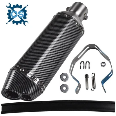 Tubo silenciador de escape universal para motocicleta ATV de 370 mm con silenciador asesino DB 51 mm Foto 1 de 4