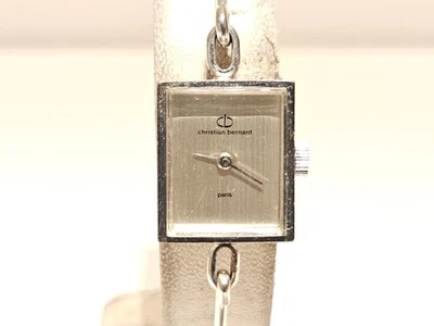VINTAGE  LADIES WHITE GOLD PLATED QUARTZ WATCH BRACELET"CHRISTIAN BERNARD"PARIS - Image 1 of 4