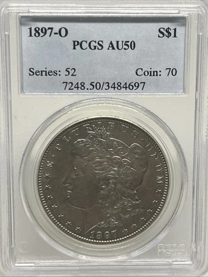 1897 O Morgan Silver Dollar PCGS AU50 Tougher Date Morgan - Image 1 of 4