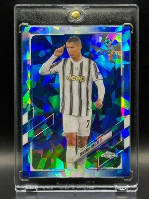 Cristiano Ronaldo RARE BLUE SAPPHIRE REFRACTOR INVESTMENT CARD TOPPS CHROME - Image 1 of 2