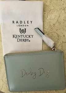 NEW RADLEY LONDON KENTUCKY DERBY Small Leather Ziptop Coin Purse In Seafoam - Picture 1 of 3