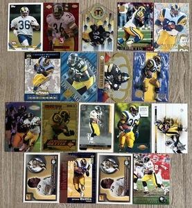 Jerome Bettis (lotto di 18 carte) con Rookie RC e inserti Rams, Steelers HOF EX-NrMint - Foto 1 di 5