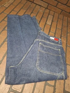Vintage 90s Tommy Hilfiger Carpenter Baggy Wide Leg Jeans 36x32 Streetwear Y2K - Picture 1 of 6