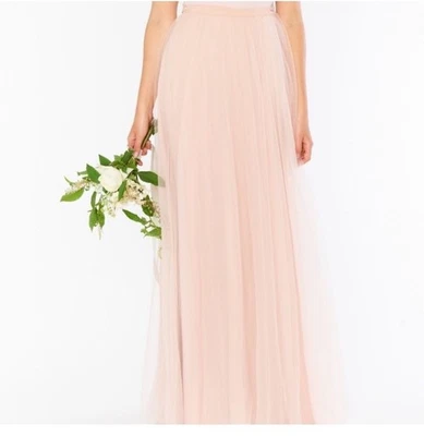 Maxi Falda Show Me Your MuMu Olivia Sobrefalda Rosa Pálido Tul Talla XS - 2X RÁPIDO Foto 1 de 4