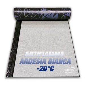 GUAINA ANTIFIAMMA SOTTO FOTOVOLTAICO ARDESIATA BIANCA -20°C ROTOLO 10 MQ - Foto 1 di 2