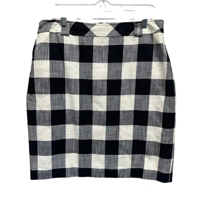 Talbots Career Wear Black White Checked Skirt Size 16 Cotton Lined Old Money - Image 1 of 4