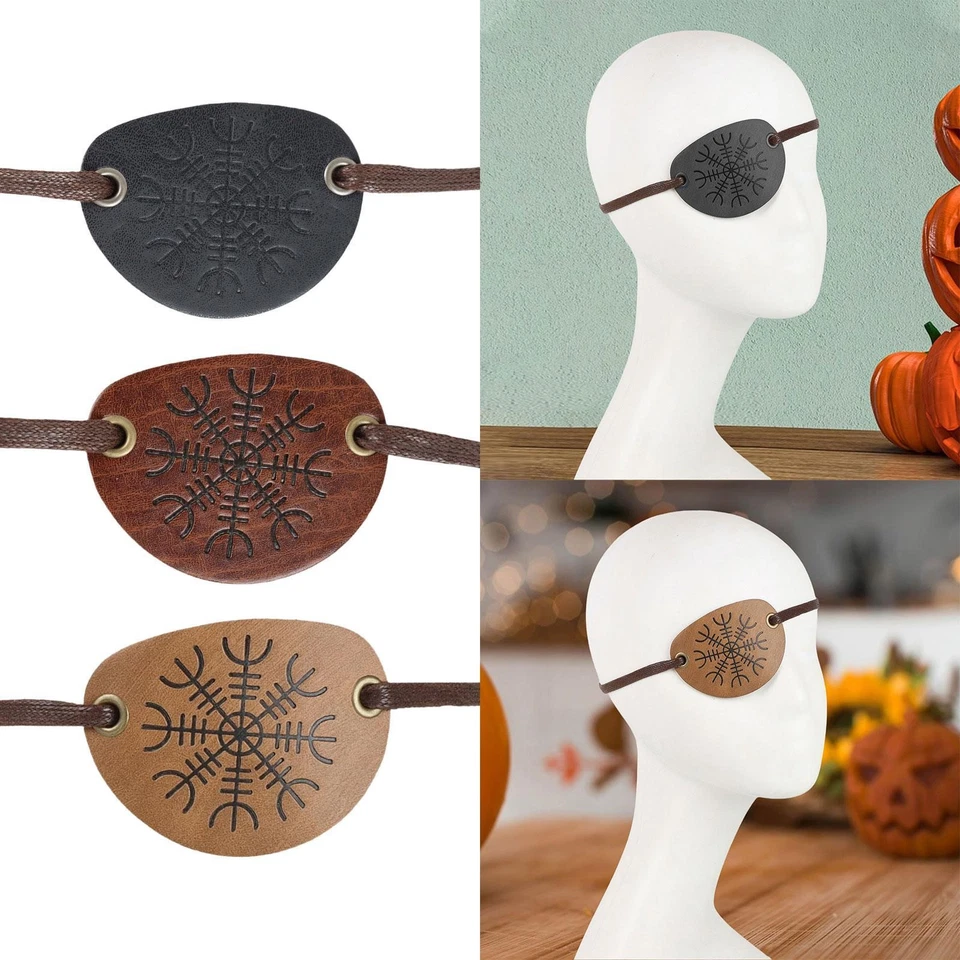 Cosplay Eye Patch Adjustable PU Leather for Men Women Costume Accessory - Image 1 of 1