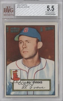 1952 Topps Al Evans (White Back) #152 BVG 5.5 - Image 1 of 2