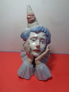 1981 Lladro Sad Clown Head # 5129 Porcelain Figurine (12 by 7 by 6") - Picture 1 of 8