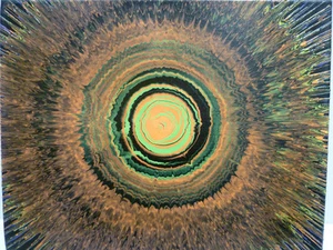 Worthless SuperNova Abstract 11x14 Original Oil Painting Contemporary Spiral Art - Picture 1 of 1