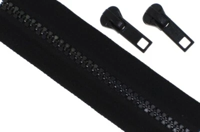 Endlos Reißverschlüsse Reißverschluss Kunststoff GROB meterware 1 Meter+2 Zipper - Bild 1 von 4