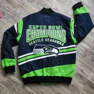 Giacca Bomber NFL Seattle Seahawks Football Super Bowl Champions Varsity XL - Foto 1 di 21