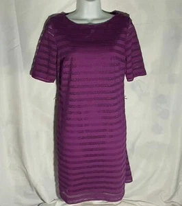 Sandra Darren purple eyelet dress knee length fully lined size 6 - Picture 1 of 8