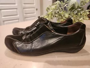 Paul Green Munchen Black Leather Sneakers shoes Mens 7.5 - Picture 1 of 9