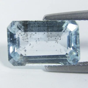 3.64Cts Genuine Unheated Earth Mined Aquamarine Emerald cut Loose Gemstone-Video - Picture 1 of 4