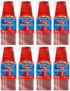 Hefty Party On 18oz Disposable Plastic Cups 25ct – Red Color - Picture 1 of 4