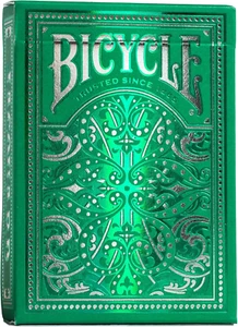 Jacquard Premium Playing Cards, Silver and Emerald Green, 1 Deck Bicycle Poker - Picture 1 of 7