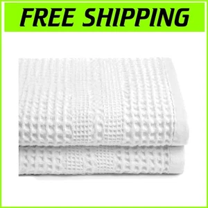 Elegant Waffle Weave Bath Towels Set - Super Absorbent, Machine Washable Cotton - Picture 1 of 9