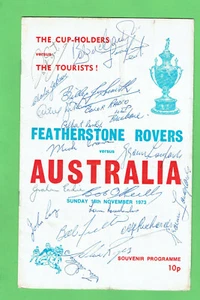 #D207. SIGNED 1973 AUSTRALIA V FETHERSTONE ROVERS RUGBY LEAGUE PROGRAM - Bild 1 von 4