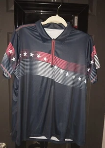 Antigua Navy Blue Mens Polo Shirt XXL USA Patriot Flag - Picture 1 of 3