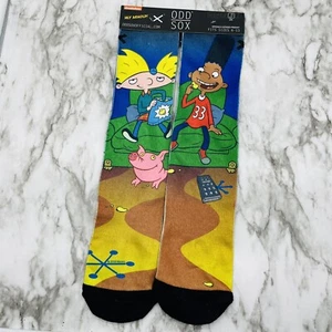 Odd Sox, Hey Arnold! Socks, Fun Novelty Mens Crew, Large (6-13) - Picture 1 of 5