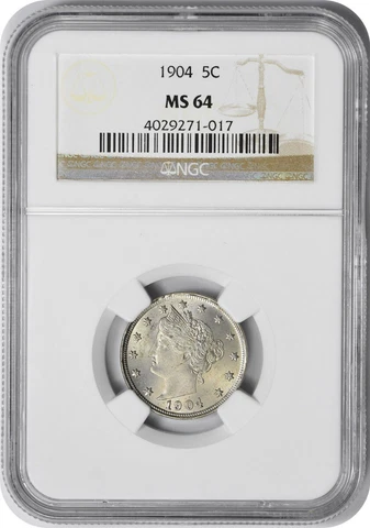 1904 Liberty Nickel MS64 NGC Cover