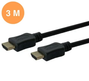 HDMI Kabel 3 Meter 4K GBC Stecker Fast Fast Fast Ethernet für TV DVB Sat Schwarz Gold - Bild 1 von 4