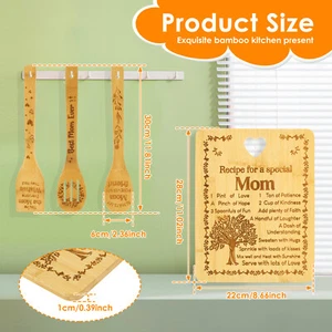 4 Pcs Bamboo Cutting Board and Utensil Set Portable Cooking Utensil Set( - Picture 1 of 11