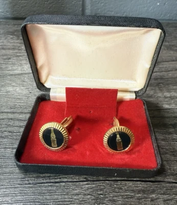 Vintage Coca Cola Bottle Cap Advertising Collectibles Gold Tone Cufflinks - Image 1 of 3