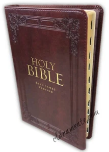 KJV King James Gift Edition Bible burgundy leathertouch with thumb index - Picture 1 of 4