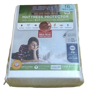 Premium White TWIN Mattress Protector Extra Long Sleep Bed Bug Safe Dorm Bedroom - Picture 1 of 7