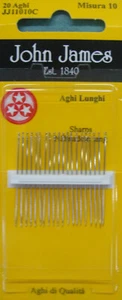 AGHI AGO CUCIRE A MANO - JOHN JAMES - CRUNA PICCOLA MISURA 10 (20 AGHI) 1 CONF - Foto 1 di 1