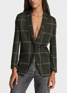 $595 NWT RAG& BONE Sz12 MARGOT CHECK TAILORED STRETCH BLAZER JACKET BROWN MULTI - Picture 1 of 12