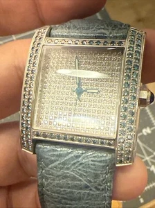 Orologio donna quadrato Lucien Piccard vetro zaffiro con quadrante e lunetta diamanti - Foto 1 di 14