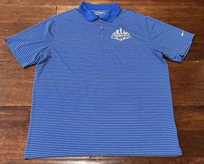 Nike Inaugural 2014 Gran Premio de Indianápolis Para Hombres 2XL Azul Rayas Polo Foto 1 de 4