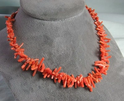 "Collar coral rama roja 15 1/4"" de largo" Foto 1 de 2