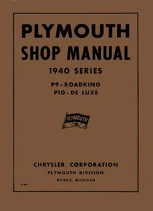 1940 Plymouth P9 P10 Shop Service Repair Manual Engine Drivetrain Electrical OEM - Picture 1 of 5
