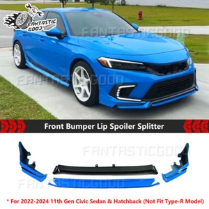 Kit divisor de labios parachoques delantero azul perla Yofer V3 Boost para Honda Civic 2022-24 - Imagen 1 de 11
