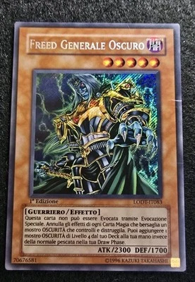 Yugioh! Freed Generale Oscuro Prima Edizione LODT-IT083 Rara Segreta Carta Ita - Immagine 1 di 4