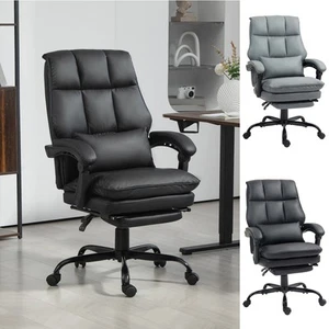 High Back Executive Office Chair PU Leather Desk Chair with Swivel Wheels - Picture 1 of 23