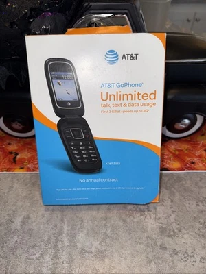 New Sealed AT&T LG B470 Prepaid Unlimited Talk and Text Flip Phone Black - Image 1 of 4