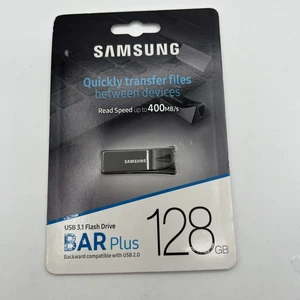 New Samsung BAR Plus 3.1 USB Flash Drive 128GB Titan Grey - Picture 1 of 2