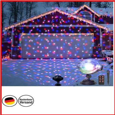 Weihnachtsprojektor mit Schneeflocken-Effekt | Fernbedienung - Bild 1 von 4