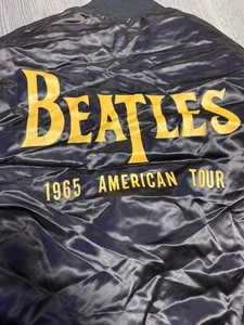 Vintage 1970’s The Beatles 1966 World Tour Black Satin Jacket Medium RARE - Picture 1 of 7