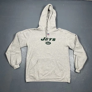 New York Jets Hoodie Sweatshirt Grey Large Unisex Casual NFL Fall - Picture 1 of 9