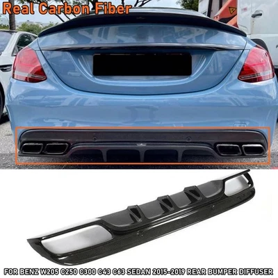 正品 CARBON 后置增压器 适用于 BENZ W205 C250 C300 C43 C63 SEDAN 2015-2019 — 第 1/4 张图片