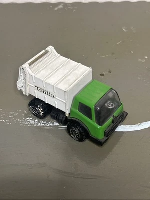 Vintage Mini Tonka Trash Garbage Dump Truck Green & White Hong Kong 4" Steel - Image 1 of 4